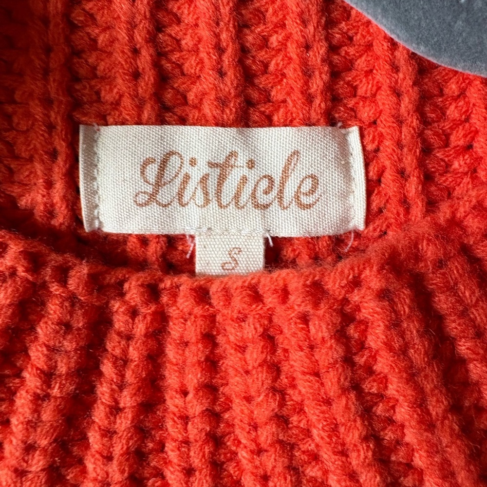 Listicle Vibrant Orange Mock Neck Sweater - Picture 4 of 4